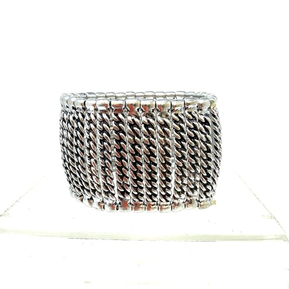 😍Hot Trend Alert! BOHO GLAM Industrial Stretch Bracelet Pewter - Picture 1 of 1